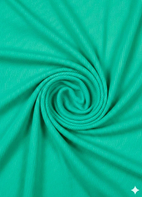 Rosa Azul - Blusa Infatil Gola Alta em Ribana Verde 2