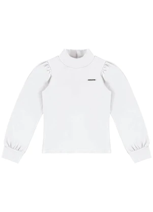 Carinhoso - Blusa Justa em Cotton Menina Branco - CARINHOSO