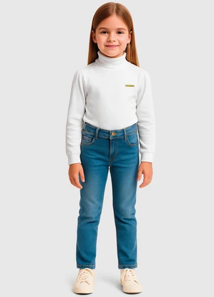 Carinhoso - Blusa Justa em Cotton Menina Branco - CARINHOSO