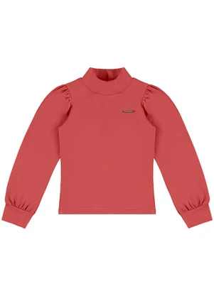 Carinhoso - Blusa Justa em Cotton Menina Laranja - CARINHOSO