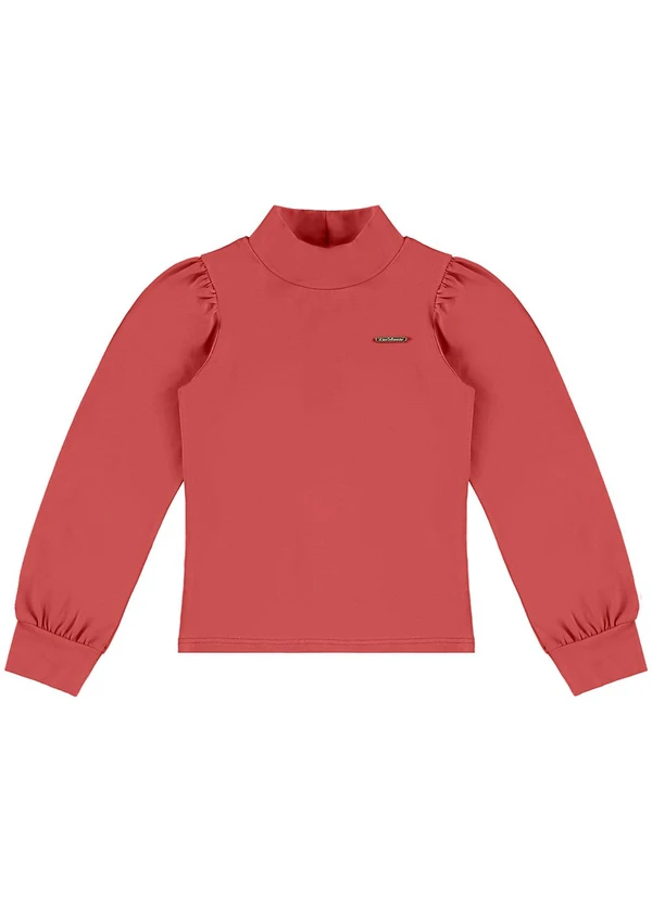 Carinhoso - Blusa Justa em Cotton Menina Laranja