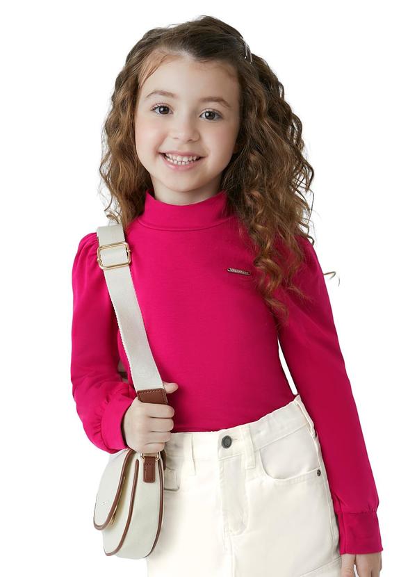 Carinhoso - Blusa Justa em Cotton Menina Rosa