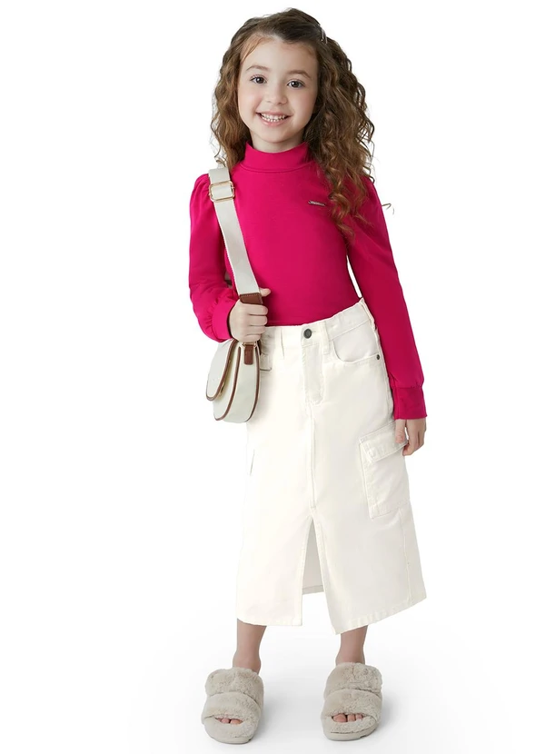 Carinhoso - Blusa Justa em Cotton Menina Rosa 2