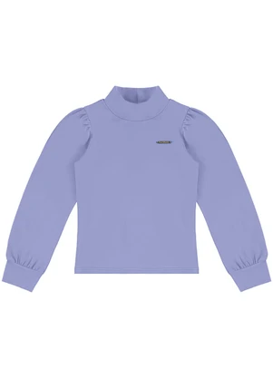 Carinhoso - Blusa Justa em Cotton Menina Roxo - CARINHOSO