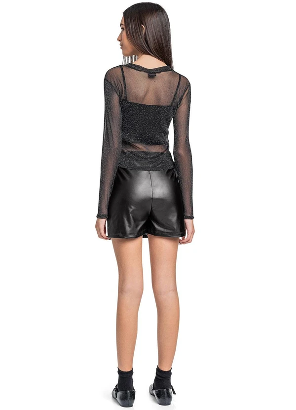 Gloss - Blusa Juvenil com Brilho e Top Preto 4