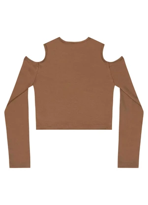 Gloss - Blusa Juvenil em Cotton Marrom - GLOSS