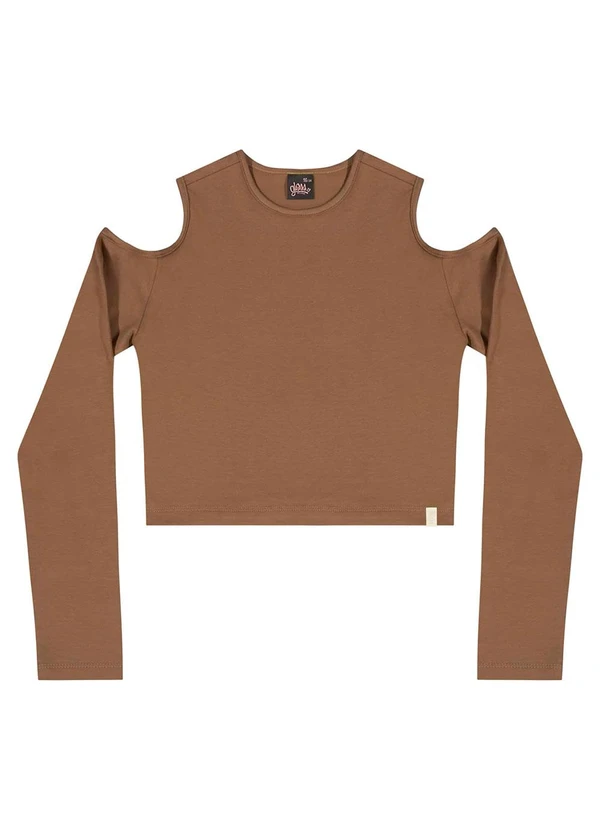 Gloss - Blusa Juvenil em Cotton Marrom