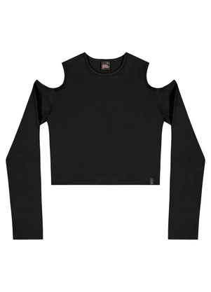 Gloss - Blusa Juvenil em Cotton Preto - GLOSS