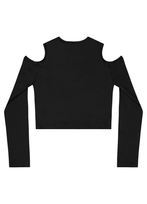 Gloss - Blusa Juvenil em Cotton Preto - GLOSS