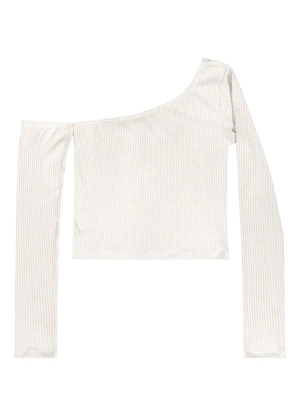 Gloss - Blusa Juvenil em Ribana Canelada Bege 2