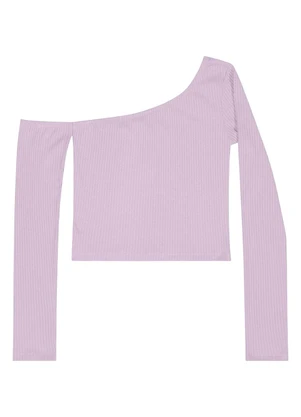 Gloss - Blusa Juvenil em Ribana Canelada Roxo - GLOSS