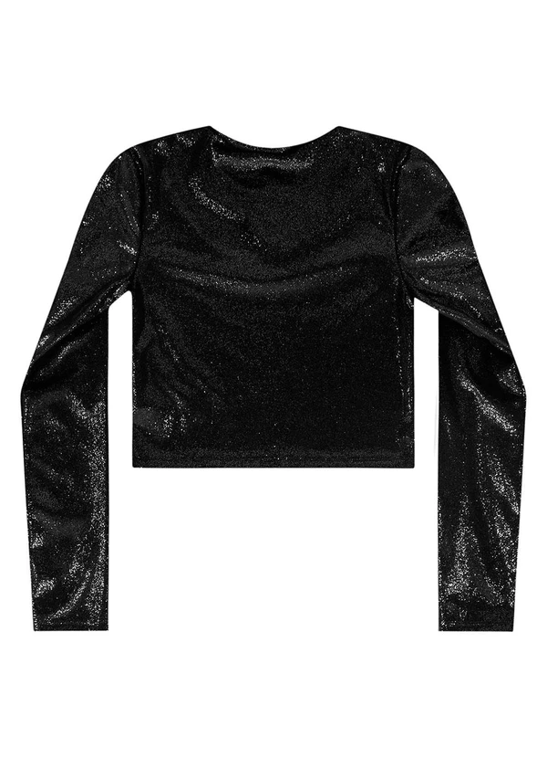 Gloss - Blusa Juvenil em Veludo com Brilho Preto 4