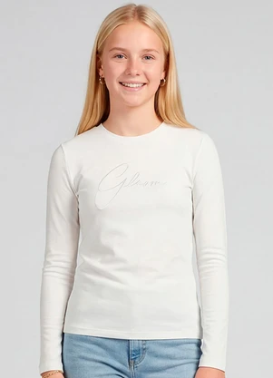 Minty - Blusa Juvenil Manga Longa Cotton Bege - MINTY
