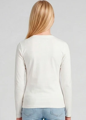 Minty - Blusa Juvenil Manga Longa Cotton Bege - MINTY