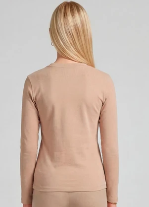 Minty - Blusa Juvenil Manga Longa Cotton Marrom - MINTY