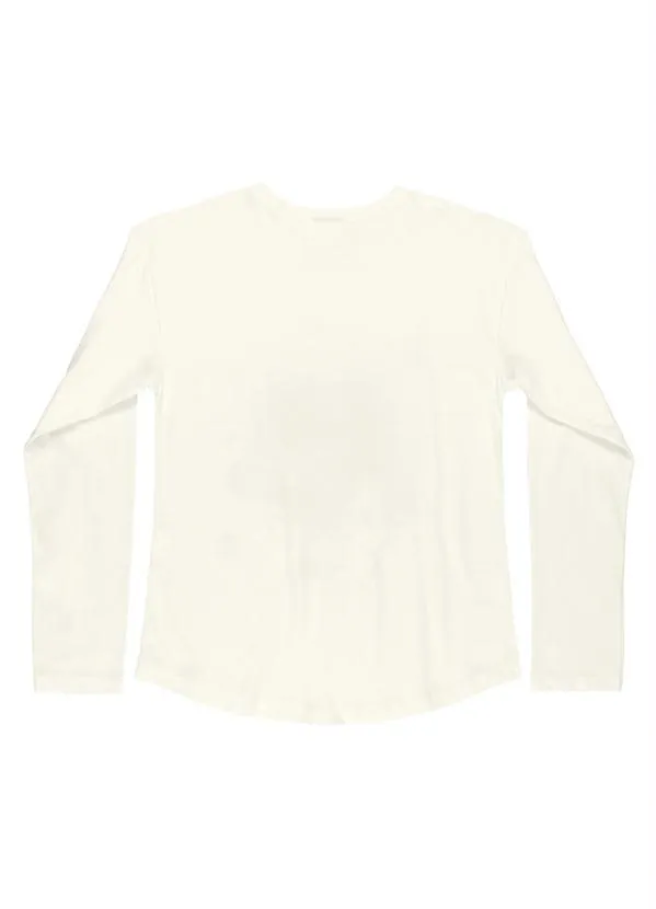 Gloss - Blusa Juvenil Menina em Meia Malha Bege 4