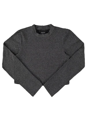 Milli e Nina - Blusa Juvenil Menina Manga Longa Lurex Preto - MILLI E NINA