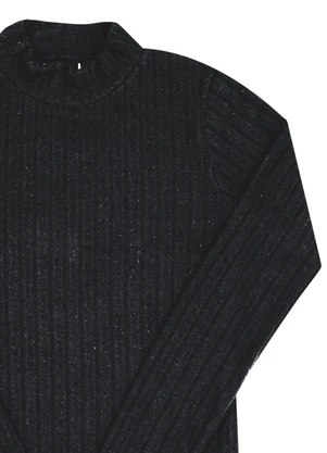 Pulla Bulla - Blusa Juvenil Menina Tecido Canelado Preto - PULLA BULLA