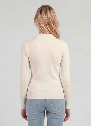 Minty - Blusa Juvenil Ribana e Rebites Bege - MINTY