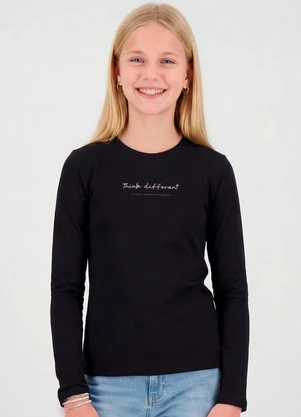 Minty - Blusa Juvenil Viscotorcion Preto - MINTY