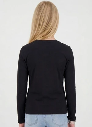 Minty - Blusa Juvenil Viscotorcion Preto - MINTY