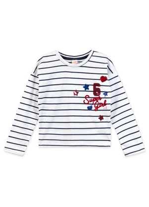 Marisol - Blusa Listrada Manga Longa Infantil Azul - MARISOL