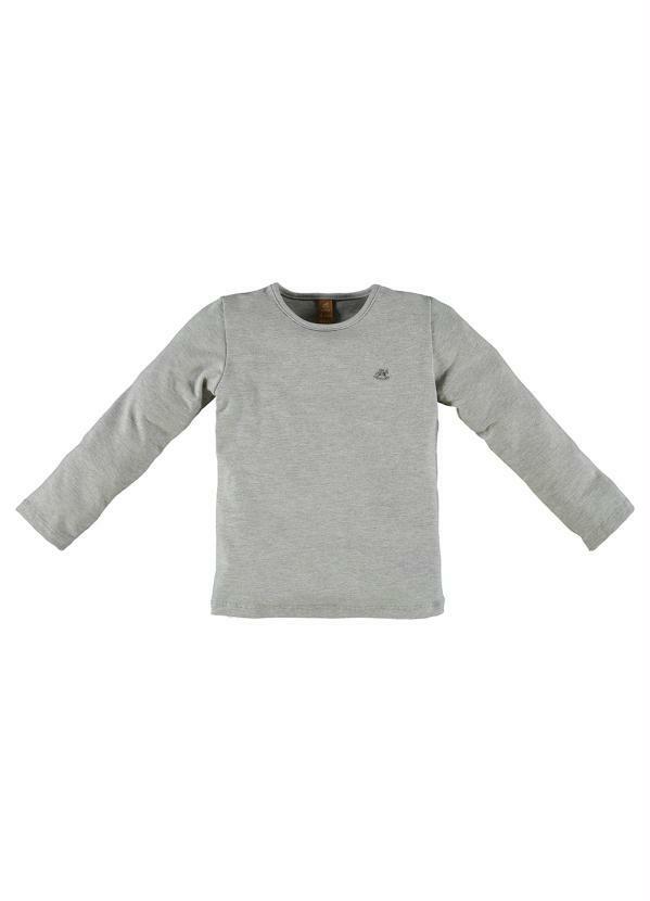 Up Baby - Blusa Longa Infantil em Cotton Cinza