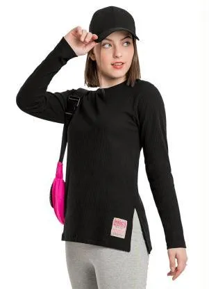 Gloss - Blusa Longa Menina Juvenil Preto - GLOSS