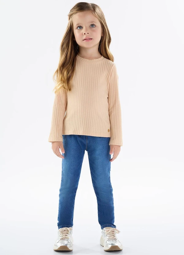 Pulla Bulla - Blusa Malha Canelada 9x4 Bege 2