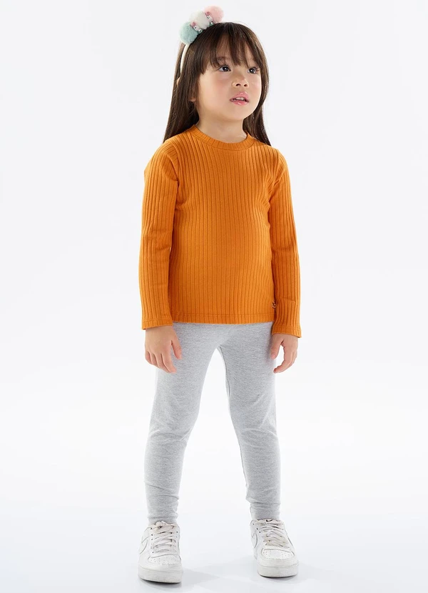 Pulla Bulla - Blusa Malha Canelada 9x4 Laranja 2