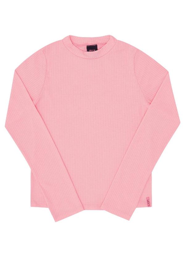 Pulla Bulla - Blusa Malha Canelada Menina Rosa