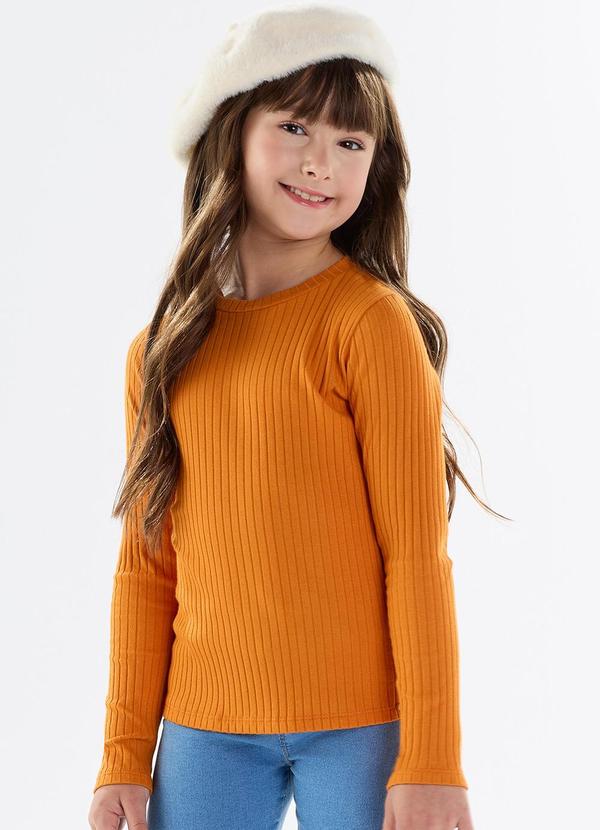 Pulla Bulla - Blusa Malha Canelada Laranja