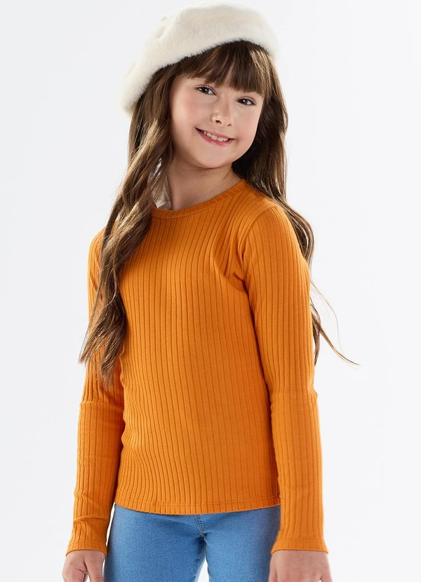 Pulla Bulla - Blusa Malha Canelada Laranja