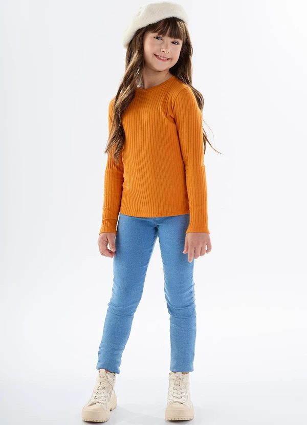 Pulla Bulla - Blusa Malha Canelada Laranja 2