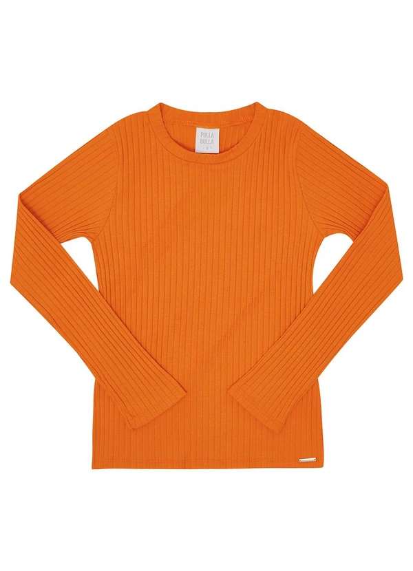 Pulla Bulla - Blusa Malha Canelada Laranja 3
