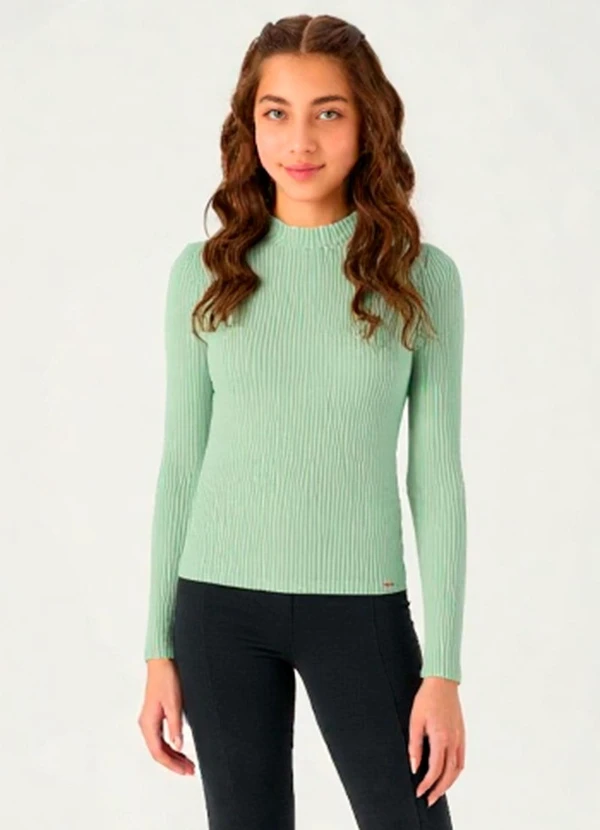 Pulla Bulla - Blusa Malha Canelada Verde