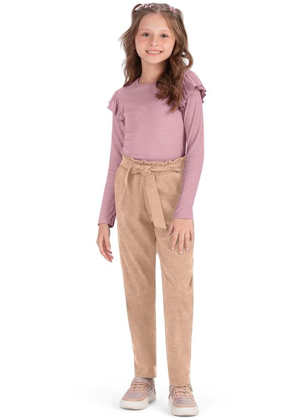 Alenice - Blusa Manga Babado Menina Rosa 2