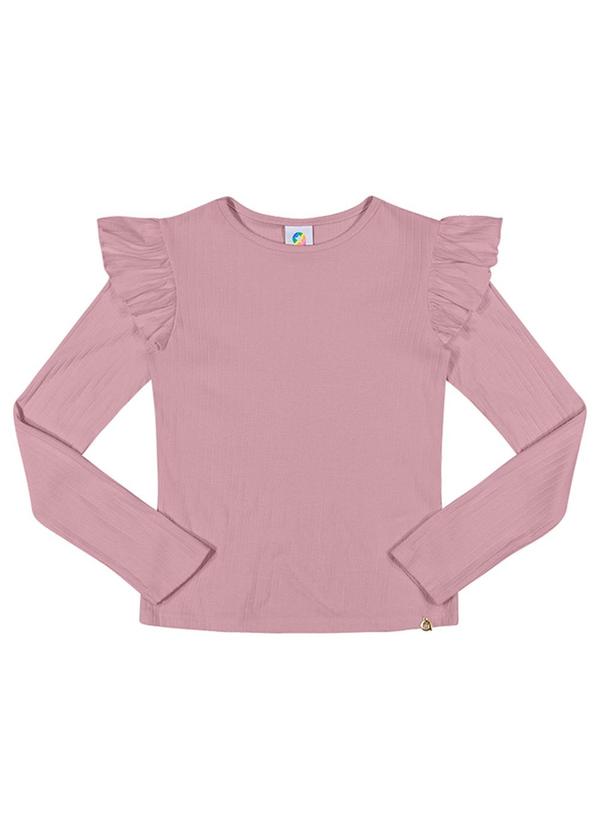 Alenice - Blusa Manga Babado Menina Rosa 3
