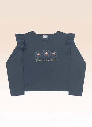 Fakini Kids - Blusa Manga Longa Azul - FAKINI KIDS