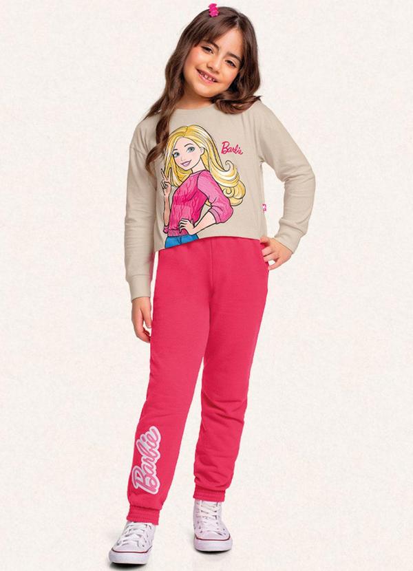 Fakini Kids - Blusa Manga Longa Barbie Bege 2