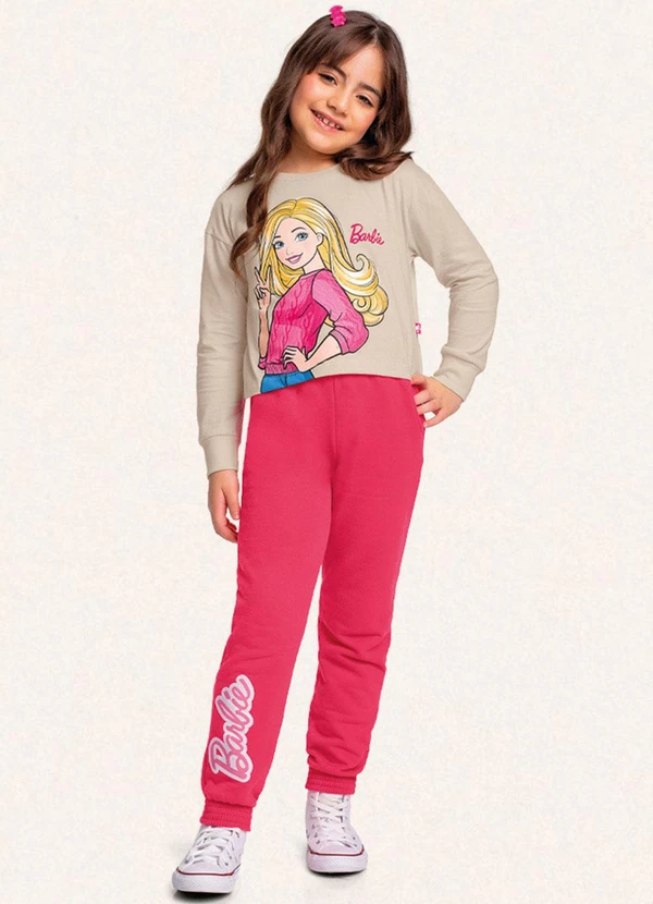 Fakini Kids - Blusa Manga Longa Barbie Bege 3