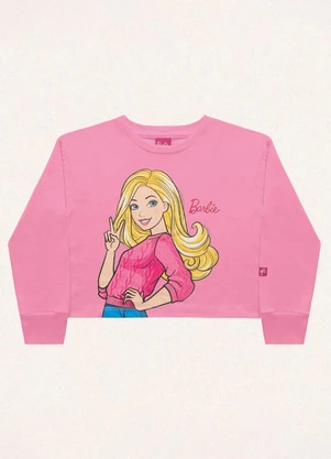 Fakini Kids - Blusa Manga Longa Barbie Rosa - FAKINI KIDS