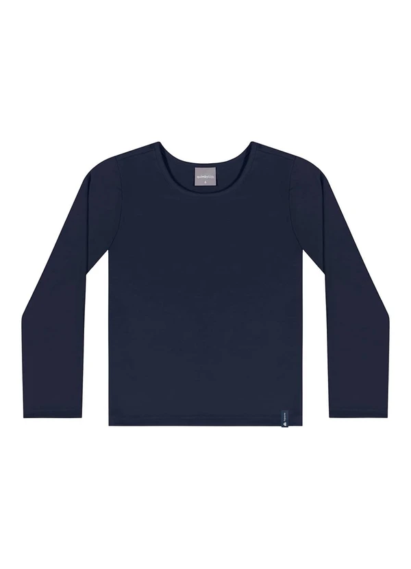 Quimby - Blusa Manga Longa Básica Azul
