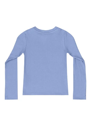 Quimby - Blusa Manga Longa Básica Menina Azul - QUIMBY