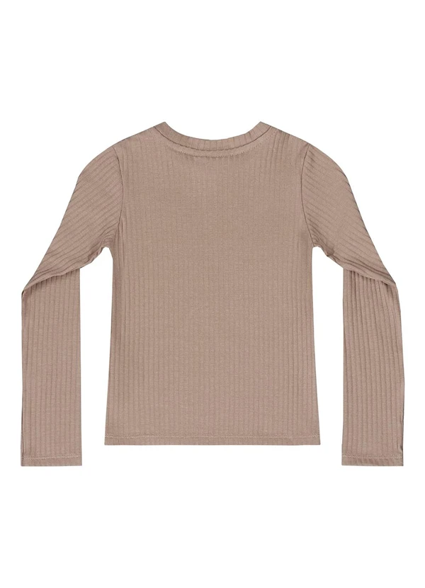 Quimby - Blusa Manga Longa Básica Menina Marrom 2