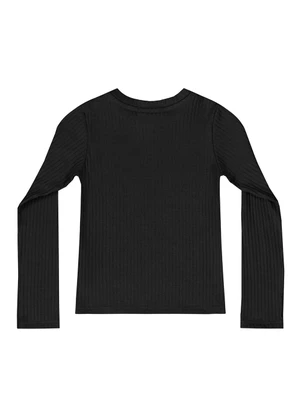 Quimby - Blusa Manga Longa Básica Menina Preto - QUIMBY