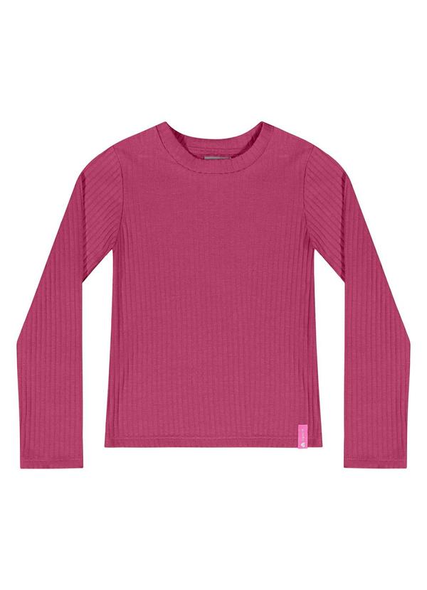 Quimby - Blusa Manga Longa Básica Menina Rosa