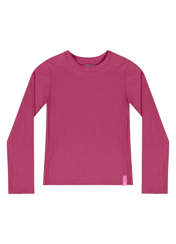 Quimby - Blusa Manga Longa Básica Menina Rosa