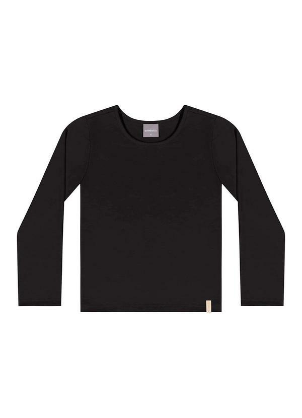 Quimby - Blusa Manga Longa Básica Preto