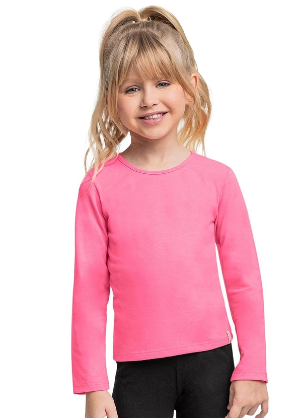 Quimby - Blusa Manga Longa Básica Rosa